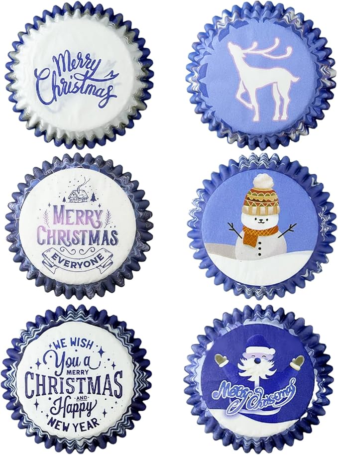 qiqee Christmas Standard Cupcake Liners Cupcake Cups 300-Count Food Grade Gradient Design Cupcake Papers Baking Cups Cupcake Wrappers for Christmas(Standard Size)