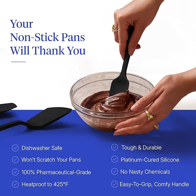 GIR: Get It Right 5-Piece Silicone Ultimate Kitchen Utensils Set - Ladle, Spatula, Flip, Spoon & Spoonula - Non-Toxic Cooking Utensils for Nonstick Cookware, Cooking and Baking - Black