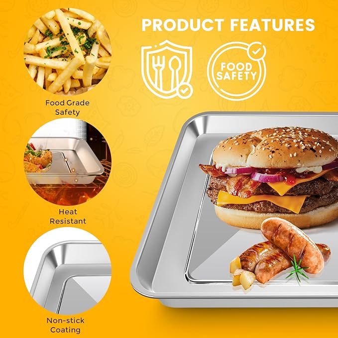 GWY 11.7"×11.7" Baking Pan for Breville BOV800XL BOV810BSS BOV845BSS BOV900BSS Smart Oven, Compatible with Ninja SP100 SP101 SP1001C SP201 Air Fry Oven