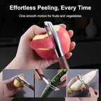 Premium Vegetable Peeler, Stainless Steel Potato Peeler with Ergonomic Wood Handle, Sharp Veggie Peeler for Potatoes, Carrots, Fruits & Cabbage, Professional Peeler for Kitchen (I Shape)