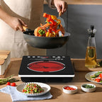 Single Burner Electric Cooktop 1800W - 110V Electric Stove Top Burner Portable Stove with Touch Control 9 Power Level - Induction Cooktop with Child Safety Lock Timer for Home Camping