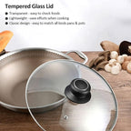 8 Inch Glass Lid for Frying Pan Lid, Fry Pan Lid, Skillet Lid, Pan Lid with Handle Compatible with Lodge 8 Inch Cast Iron Skillet - Glass Cover, 8", Clear