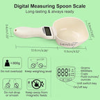 Digital Measuring Spoon Scale, Electronic Kitchen Measuring Spoon Scale, 800g/0.1g High Precision Kitchen Gadget with 5 Units Conversion, Removable Scoop for Cooking, Baking, Pet Food,1PC,Beige