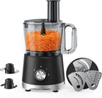 OLIXIS Food Processor 10.5 Cup, Vegetable Choppers with Slicing Shredding Chopping Kneading, Dishwasher Safe, Food Grinder, Stainless Steel Blades, for Smoothie Fruit Dough, 2.6QT, Black