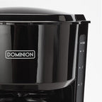 Dominir Compact Coffee Pot Brewer Machine, Quiet Operation with On/Off LED Indicator Light, Convenient Cord Storage and e, Black