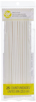 Wilton White Lollipop and Cake Pop Sticks, 8 Inch, 25 Count