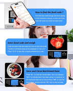 Ataller Food Scale with Nutritional Calculator, Kitchen Diet Scale, Digital Food Calorie Counting Scale for Meal Prep, Kitchen, Baking, Weight Loss, Resolution 1g, Max 5kg 11Ib, Tempered Glass, Black
