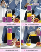 EASEHOLD Portable Personal Blender for Smoothies Shakes, Fresh Juice Mini Fast Blender on the go with 6 Blades, Rechargable Single BPA Free for Sport, Kitchen, Travel,Camping (Raspberry)