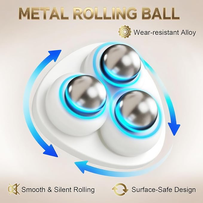 Self Adhesive Caster Wheels for Countertop - Furniture Sliders & Appliance Rollers for Kitchen, Coffee Machine, Blender, Oven (White, 16pcs)
