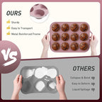 Socisen 12 Cups Silicone Muffin Pan with Metal Reinforced Frame Regular Size Cupcake Pan Tray Egg Bites Silicone Cookie Molds Muffin Tin Best Baking Pans Tart Pan Sheet Set Reusable Cupcake Liners