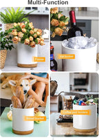 Nucookery 360° Rotating Utensil Holder, 7.2" Large Utensil Crock, White Ceramic Cooking Utensil Organizer with Countertop-Protection Cork Bottom for Farmhouse Kitchen Decor Christmas Gift (White)