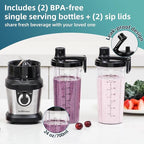 La Reveuse Personal Size Blender for Shakes Smoothies,400W, with 2 x 24 Oz Blending Cups and 2 Spout Lids,BPA-free