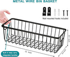 SheeChung Farmhouse Decor Metal Wire Bathroom Storage Organizer Basket Bins - for Cabinets, Shelves, Closets, Vanity Countertops, Under Sinks, Pantry, Laundry Room, Garage - Small, 2 Pack (Black)