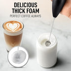 Zulay Kitchen Double Whisk Milk Frother – Handheld Foam Maker for Coffee, Lattes, Matcha, Hot Chocolate & Cappuccinos – Whip Creamy Froth in Seconds, Portable & Easy to Use