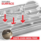 Stock Your Home Disposable Aluminum Foil Broiler Pan (10 Pack) for Oven - Durable Broiling Drip Trays with Ribbed Bottom Surface for BBQ Grill-Like Texture - 13x9 Inch Pans