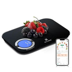 EILISON Smart Kitchen Scale with Bluetooth App, High-Precision Digital Food Scale for Baking, Cooking & Diet, 8000 Food Database, 24 Nutrients, Touchscreen, Tare Function, 5g-8000g Capacity (Black)