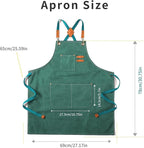 Tosewever Canvas Cross Back Chef Cotton Aprons for Men Women with Large Pockets