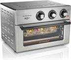 Hamilton Beach Toaster Oven Air Fryer Combo, Includes Bake, Broil, and Toast, Fits 12” Pizza, 1800 Watts, 6 Cooking Modes, Stainless Steel