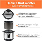 KINGBULL 12-in-1 Electric Pressure Cooker, Instant Multi-Use Non-Stick Pot, Slow Cooker, Rice Cooker, Steamer, Sauté, Yogurt Maker, Warmer &Delay Start,LED Screen& Manual(6QT)