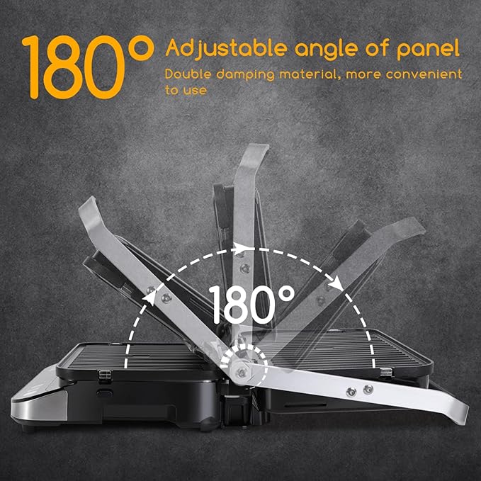 Taylor Swoden Panini Press Waffle Maker, 1600W Electric Indoor Grill with Non-Stick Double Sided Plates, LED Touch Screen, Independent Temperature Control, Opens 180 Degrees, Stainless Steel