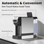 ST-550 4-in-1 Espresso Capsule Coffee Machine, Single Serve Coffee Maker for K*Cup/Nespresso/Dolce Gusto/Ground Coffee, 19Bar, 1L, Silver