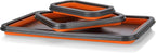 SANDOR Collapsible Magnetic Parts Tray Set - 3 Different Size Tool Trays for Screw, Bolts, Nuts, Washers, Pins and Other Small Metal Parts, Mechanic Tool Gifts for Men - Orange