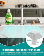 Stone Faucet Mat for Kitchen Sink, Diatomite Sink Protectors - Prevent Moisture Drying Stone Tray Fit Kitchen Counter & Bathroom Counter (White, 15.8" x 4")