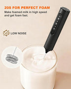 Rechargeable Handheld Milk Frother with Box, 3-Speed Coffee Frother Handheld with 3 Whisks, Dual Coil Whisk Electric Frother Wand for Coffee Latte Cappuccino Matcha and Egg, Kitchen Gift Set