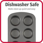 GoodCook Everyday Nonstick Steel Muffin Pan, 6 Cup, Gray
