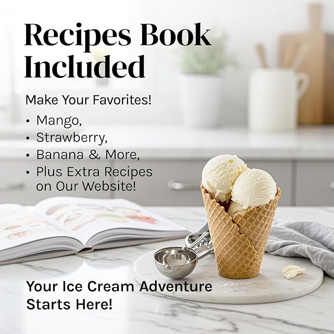 Fun Electric Ice Cream Maker Machine for Kids - Best Countertop Ice Cream Machine for Homemade Soft Serve, Sorbet, Gelato, Frozen Yogurt - Fun Small Personal Dessert Maker for Families, Easy to Clean