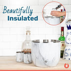 Snowfox XL - Insulated Ice Bucket with Lid/Scoops, Premium Vacuum Insulated Stainless Steel Ice Buckets for Parties, Ice Box, Home Bar Accessories, Parties Supplies, Bar Decor, 7L, Shimmer Gold