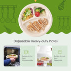 ECOLipak 125 Pack 3 Compartment Plates Disposable, 10 inch Heavy-Duty Compostable Paper Plates Made of Eco-Friendly Sugar Cane Fibers