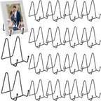 18 Pcs Plate Stands for Display, 4.5 in Metal Plate Holders Display Stands Can Be Used for Picture Stand, Book Stands for Display, Plate Display Stands, Easel, Photo Frame Stands, Plaque Stands, Black