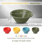 Webake 24 Pcs Silicone Puto Molder Filipino Small-Size, 2.2" Plastic Replacement Baking Cup, Reusable Kutsinta Molder for Steamer, BPA-Free and Non-Stick, Great for Bite-Size Muffin, Tart Baking