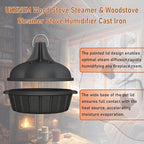 Wood Stove Steamer & Woodstove Steamer Stove Humidifier Cast Iron,2.4 Qt Round Fireplace Humidifier & Simmer Pots with Heart-shaped Vent At The Top Covers (Round-2)