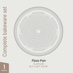 Bakken 16 Inch Non-Stick Pizza Pan 1 Pack, Round Carbon Steel Pizza Tray with Perforated Holes, PFOA, PFOS, & PTFE-Free, Dishwasher & Oven Safe Up To 450°F, Durable Nonstick Coating, Gold