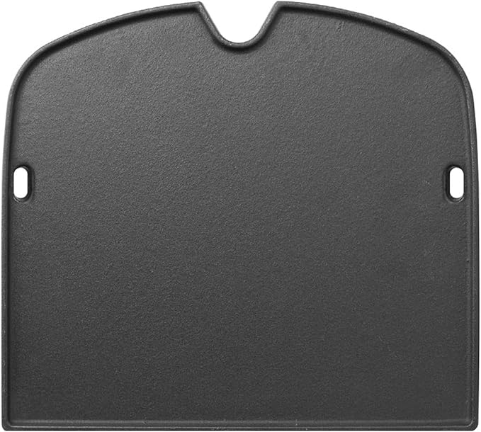 BBQ-PLUS Cast Iron Cooking Griddle for Weber Traveler Portable Gas Grill, Rectangular, Black, 12.5 x 13.4 inch