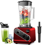 Blender 1200W, Professional Countertop Blender with 8-Blade Stainless Steel Blade for Quickly Crushing Ice, Fruit, Red