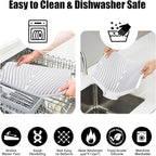 TIKNIK Silicone Dish Drying Mat, Stone Drying Mat for Kitchen Counter with Built-In Drain, Non-Slip Drain Pad with Built-in Drain, Heat Resistant Stone Drying Mat, Hangable, White-1pcs, 20" x 15"