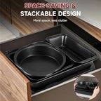 Unokit 8-Piece Nonstick Baking Pans Set - Stainless Steel Bakeware Set Stackable Trays with Cookie Sheets, Cake, Loaf, Round & Square Pan and Cooling Rack, Dishwasher & Oven Safe