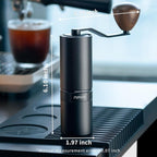 MAVO Manual Coffee Grinder, Shadow Wand Hand Coffee Grinder, Capacity 25g with CNC Stainless Steel 7-Axis Conical Burr, Adjustable Setting, Burr Coffee Bean Grinder for Pour Over, Espresso (Black)