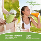MIAOKE 2026 Upgrade 700 ML Portable Smoothie Blender, Rechargeable Personal Blende, Contains both Automatic and Pulse Functions, with Travel Cup and Lid, 6 Sharp Blades, Mixer Blender Machine Kitchen