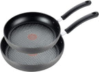 T-Fal Ultimate Hard Anodized Nonstick Fry Pan Set 2 Piece, 8, 10 Inch, Oven Broiler Safe 400F, Kitchen, Cookware, Pots and Pans Set Non Stick, Frying Pans, Dishwasher Safe, Onyx