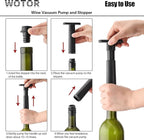WOTOR Wine Stoppers - Vacuum Wine Saver, Preserver & Sealer (Black, 24 Pieces)