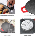 Indoor Grills Electric Smokeless – Nonstick Electric Griddle for Indoor Use, Fast-Heating Compact & Versatile Cooking for Steaks, Pancakes, and BBQ (15.7inch)