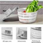 Vegetables Washer Dryer,4L Large Capacity Fruit Vegetable Strainer Spinner,USB Electric Salad Lettuce Spinner,Automatic Compact Salad Cleaner and Dryer for Home Kitchen(White)