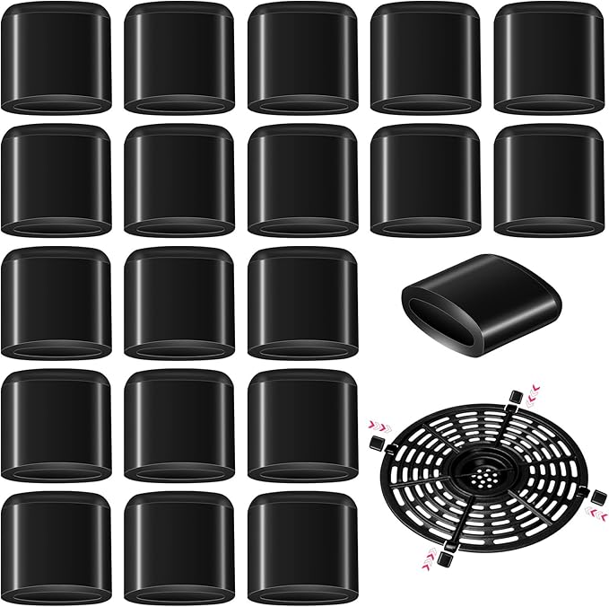 20Pcs Silicone Air Fryer Replacement Parts, Air Fryer Rubber Bumpers Silicone Tray Rubber Non-Scratch Protective Covers Tip Air Fryer Accessories Protective Covers for Air Fryer Grill Pan
