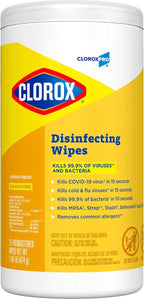CloroxPro Clorox Disinfecting Wipes, Lemon Fresh, 75 Count, Pack of 6 (Package May Vary)