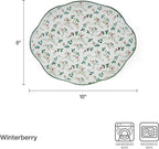 Pfaltzgraff Winterberry Holiday Set of 2 Serving Plates, 10 Inch and 12 Inch, Multicolored