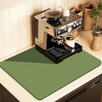 Coffee Mat for Countertops ,Coffee Bar Accessories Fit Under Coffee Maker Espresso Machine, Absorbent Hide Stain Rubber Mat for Countertop ,Dish Drying Mat for Kitchen Counter (Green, 16"x24")
